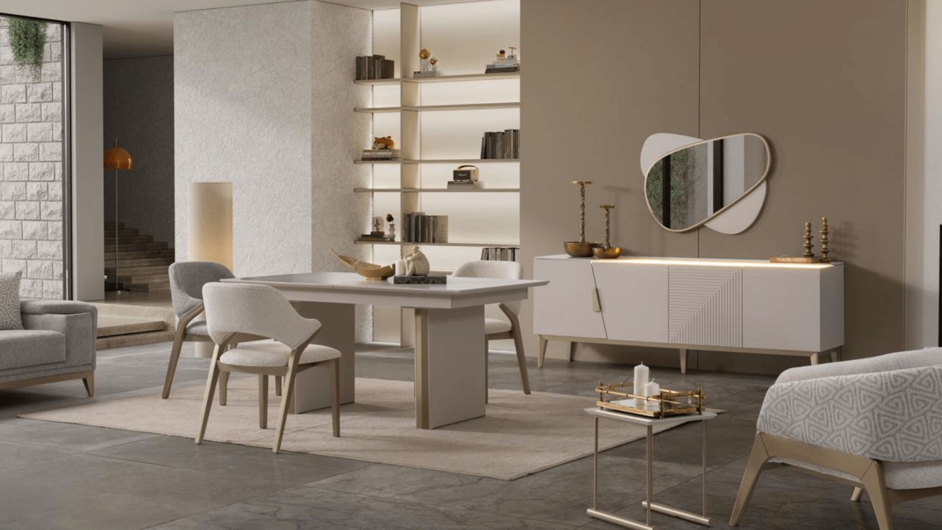 Ares Gold Yemek Odası Takımı